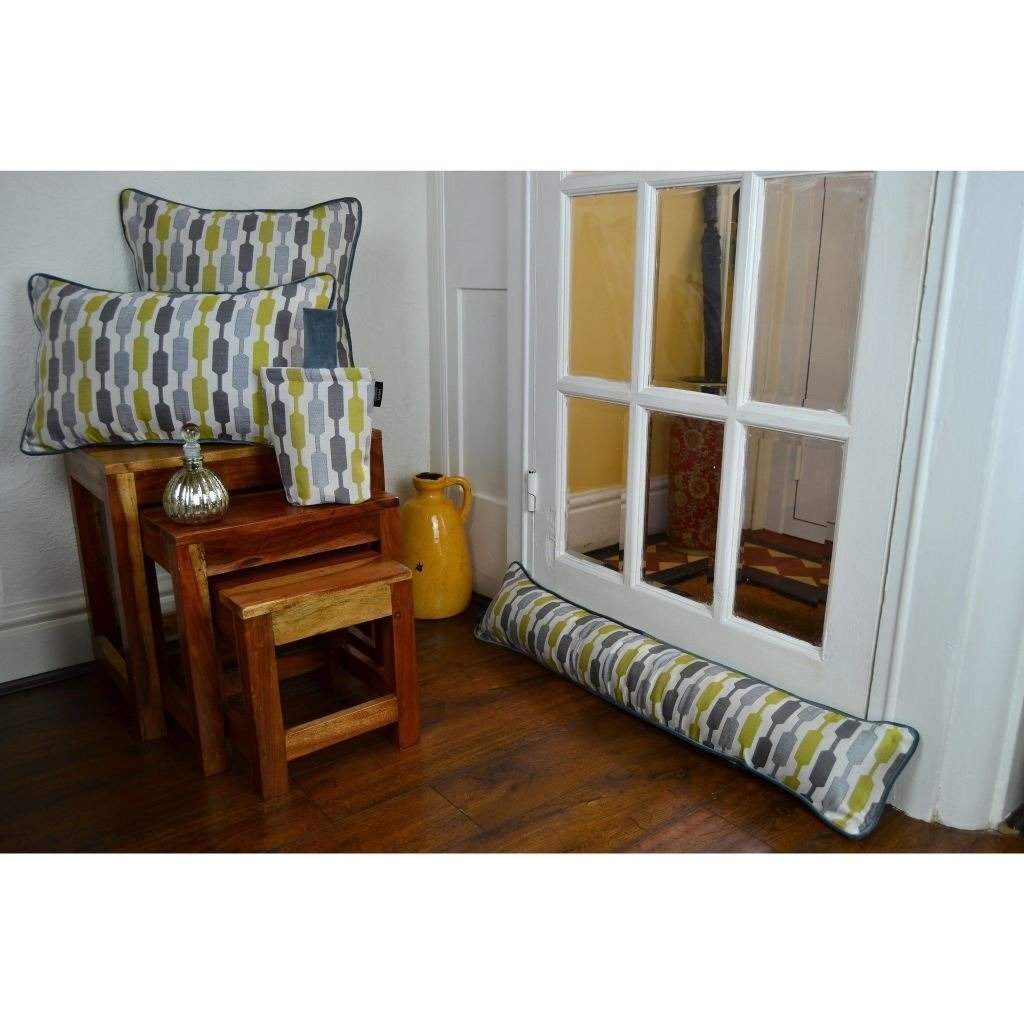 McAlister Textiles Lotta Ochre Yellow + Grey Cushion Cushions and Covers