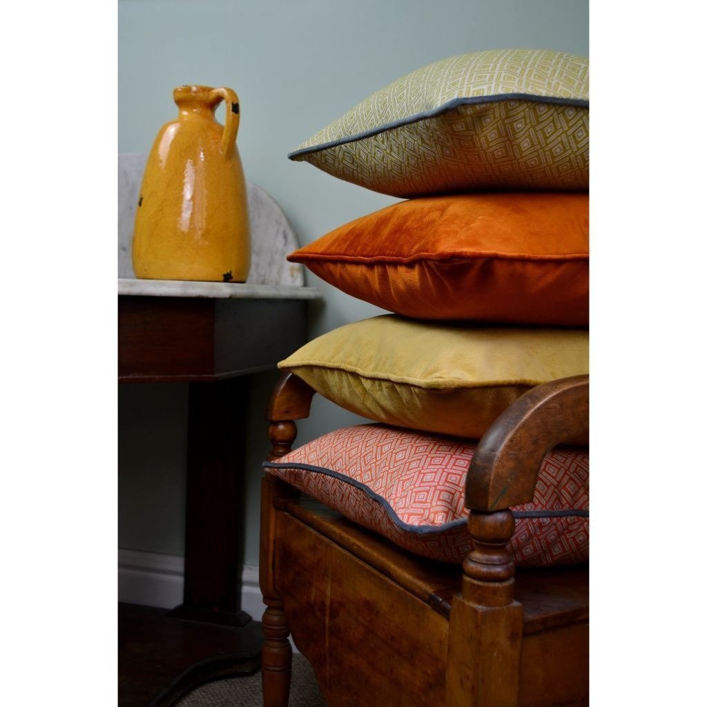 McAlister Textiles Elva Geometric Burnt Orange Cushion Cushions and Covers 