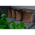 Load image into Gallery viewer, McAlister Textiles Round Quilted Mocha Brown Velvet Cushion Cushions and Covers 
