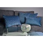 Load image into Gallery viewer, McAlister Textiles Square Quilted Dark Blue Velvet Cushion Cushions and Covers 
