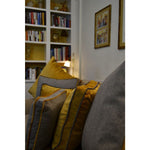 Load image into Gallery viewer, McAlister Textiles Deluxe Velvet Yellow + Grey 66cm x 66cm Floor Cushion Floor Cushions 
