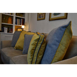 Load image into Gallery viewer, McAlister Textiles Deluxe Herringbone Grey + Yellow 66cm x 66cm Floor Cushion Floor Cushions 

