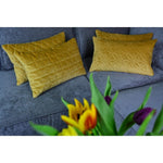 Load image into Gallery viewer, McAlister Textiles Pebble Quilted Yellow Gold Velvet Cushion Cushions and Covers 
