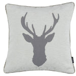 Load image into Gallery viewer, McAlister Textiles Stag Pale Beige Grey Tartan Cushion Cushions and Covers Cover Only 
