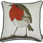 Load image into Gallery viewer, McAlister Textiles Winter Robin Christmas Cushion Cushions and Covers Cover Only 
