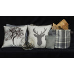 Load image into Gallery viewer, McAlister Textiles Novelty Black + White Tree Velvet Cushion Cushions and Covers 
