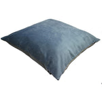 Load image into Gallery viewer, McAlister Textiles Deluxe Velvet Petrol Blue + Grey 66cm x 66cm Floor Cushion Floor Cushions 
