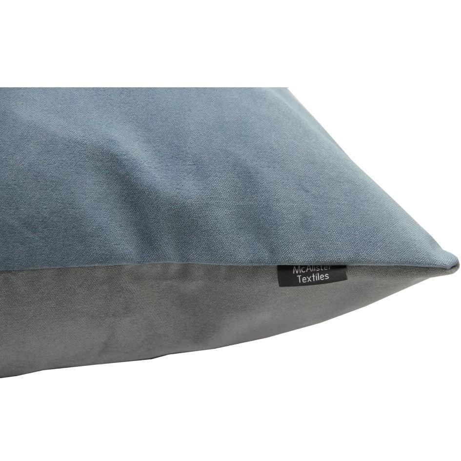McAlister Textiles Deluxe Velvet Petrol Blue + Grey 66cm x 66cm Floor Cushion Floor Cushions 
