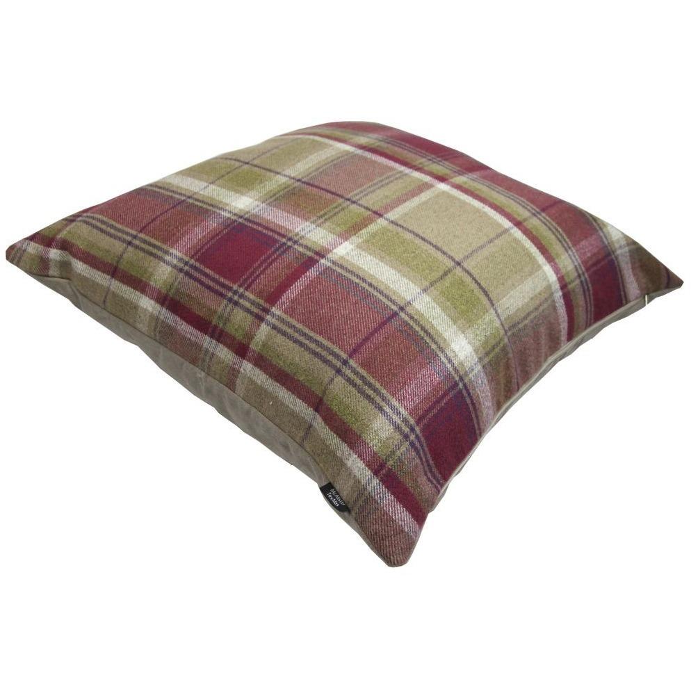 McAlister Textiles Deluxe Tartan Purple + Green 66cm x 66cm Floor Cushion Floor Cushions 