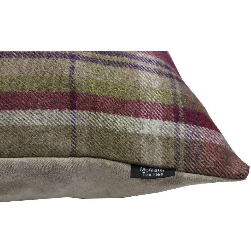 McAlister Textiles Deluxe Tartan Purple + Green 66cm x 66cm Floor Cushion Floor Cushions 