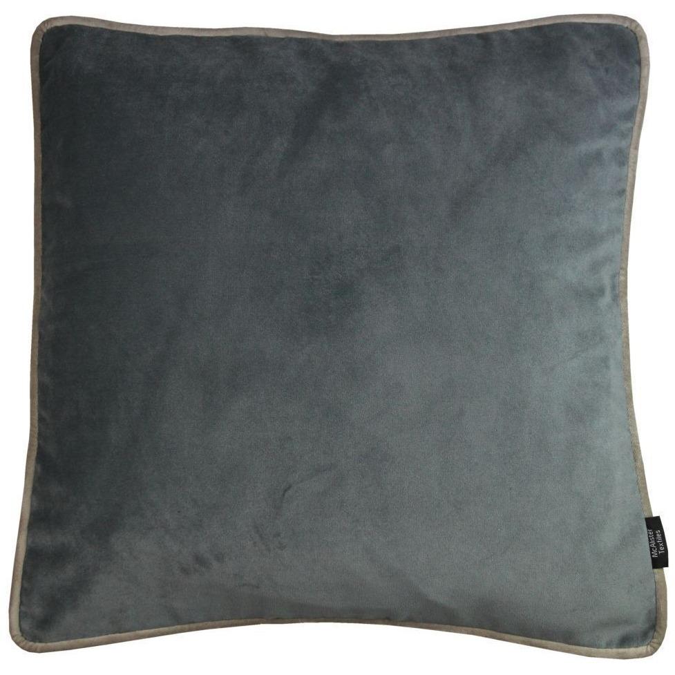 McAlister Textiles Deluxe Large Velvet Charcoal Grey Box Cushion 50cm x 50cm x 5cm Box Cushions 