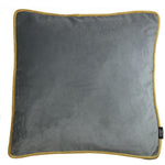 Load image into Gallery viewer, McAlister Textiles Deluxe Velvet Grey + Yellow Box Cushion 43cm x 43cm x 3cm Box Cushions 
