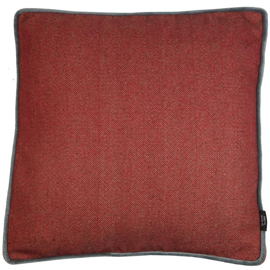 McAlister Textiles Deluxe Herringbone Red Box Cushion 43cm x 43cm x 3cm Box Cushions 