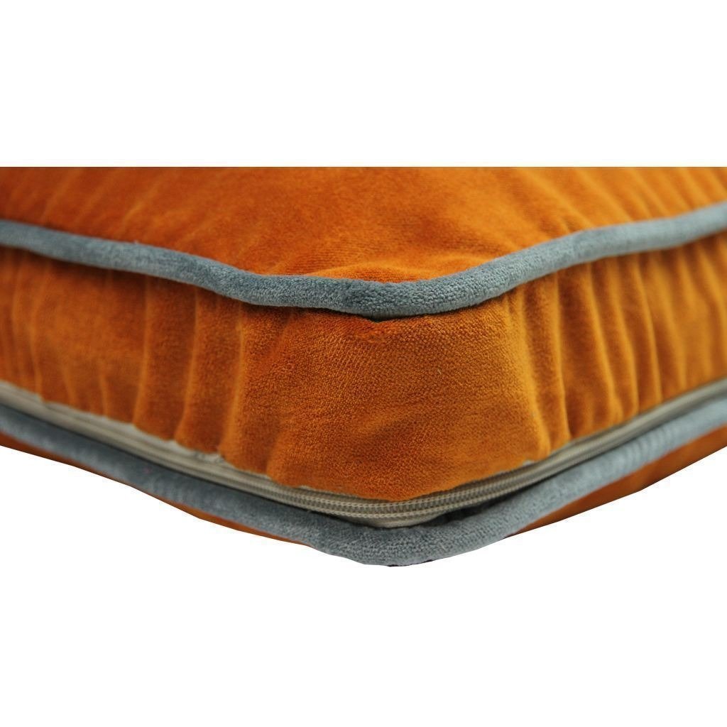 McAlister Textiles Deluxe Large Velvet Burnt Orange Box Cushion 50cm x 50cm x 5cm Box Cushions 