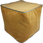 Load image into Gallery viewer, McAlister Textiles Deluxe Velvet Yellow + Grey Cube Seat Stool Square Stool 

