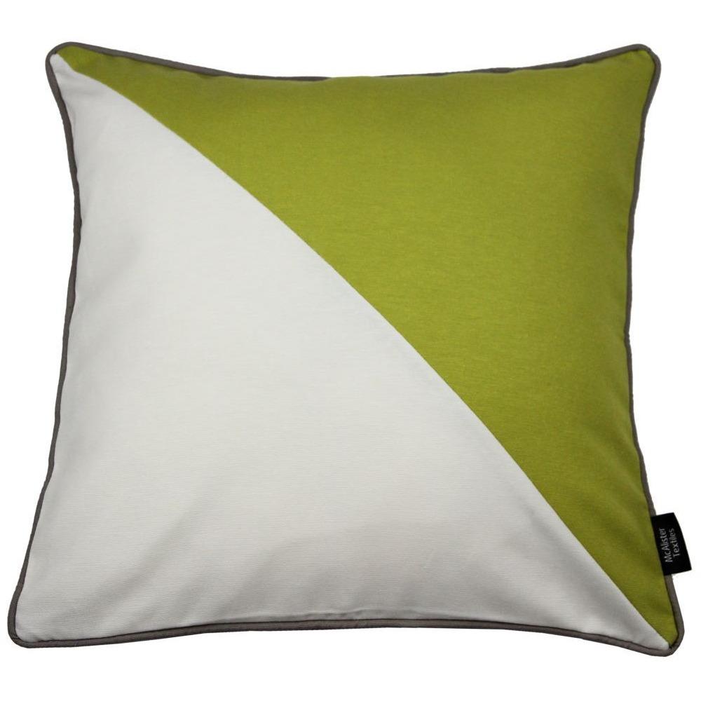 McAlister Textiles Panama Patchwork Lime Green + Cream Cushion Cushions and Covers Cover Only 43cm x 43cm 