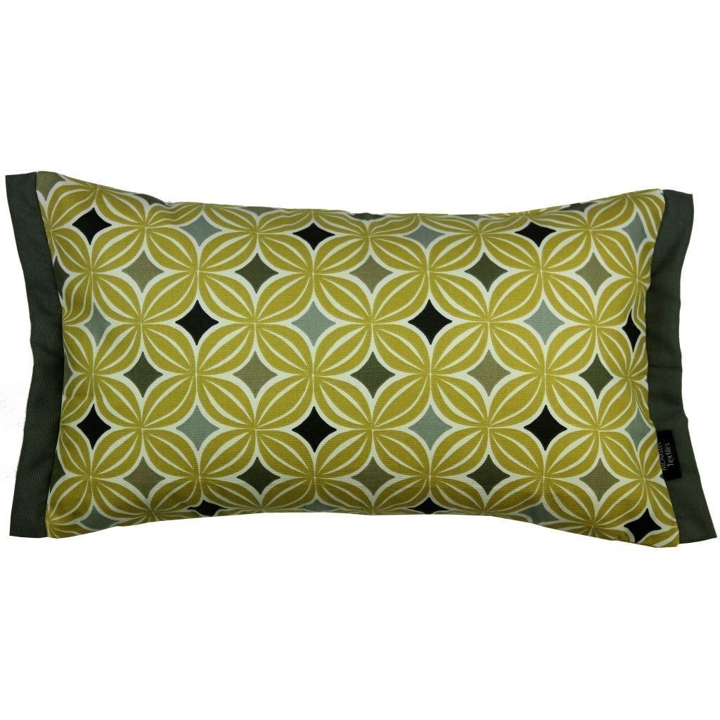 McAlister Textiles Laila Cotton Print Ochre Yellow Cushion Cushions and Covers Cover Only 50cm x 30cm 