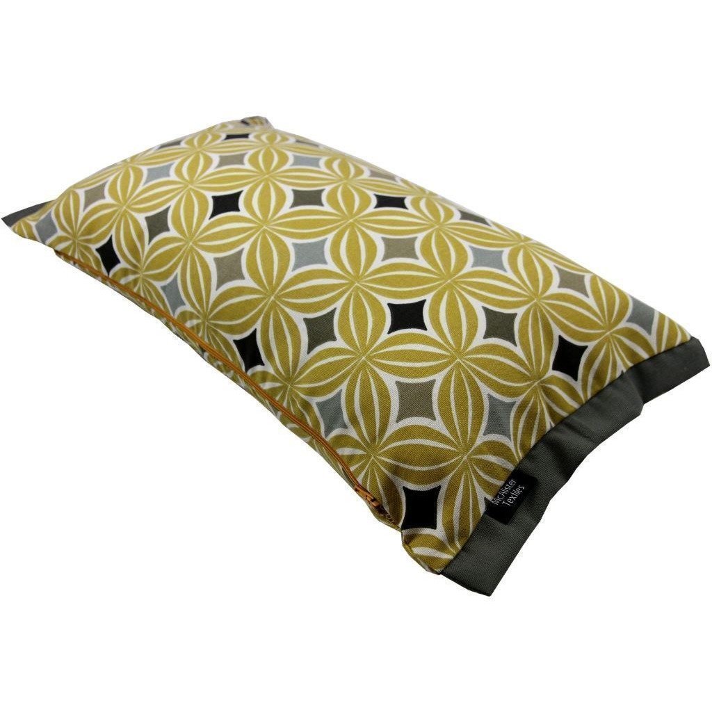 McAlister Textiles Laila Cotton Print Ochre Yellow Cushion Cushions and Covers 