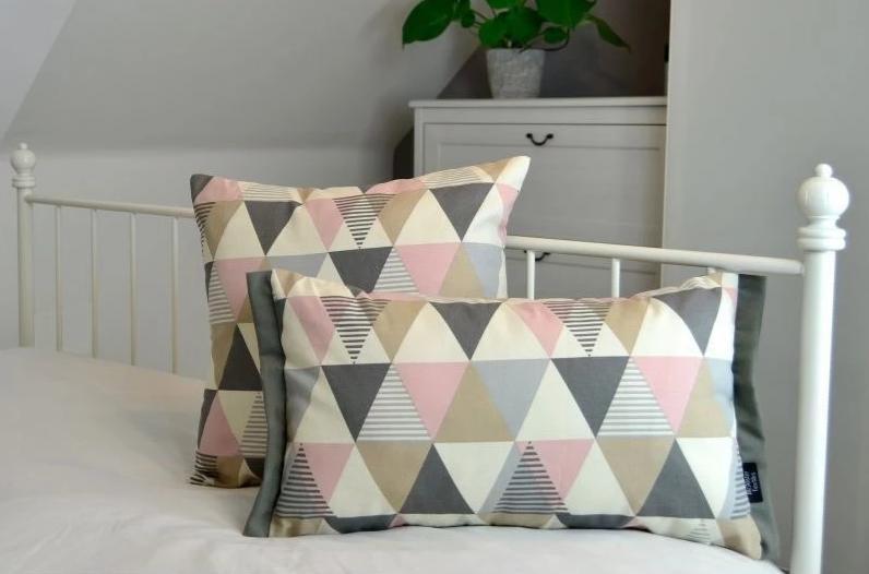 McAlister Textiles Vita Cotton Print Blush Pink Cushion Cushions and Covers 