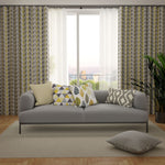 Load image into Gallery viewer, Lotta Yellow + Grey Curtains
