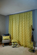 Load image into Gallery viewer, McAlister Textiles Laila Ochre Yellow and Grey FR Curtains Tailored Curtains

