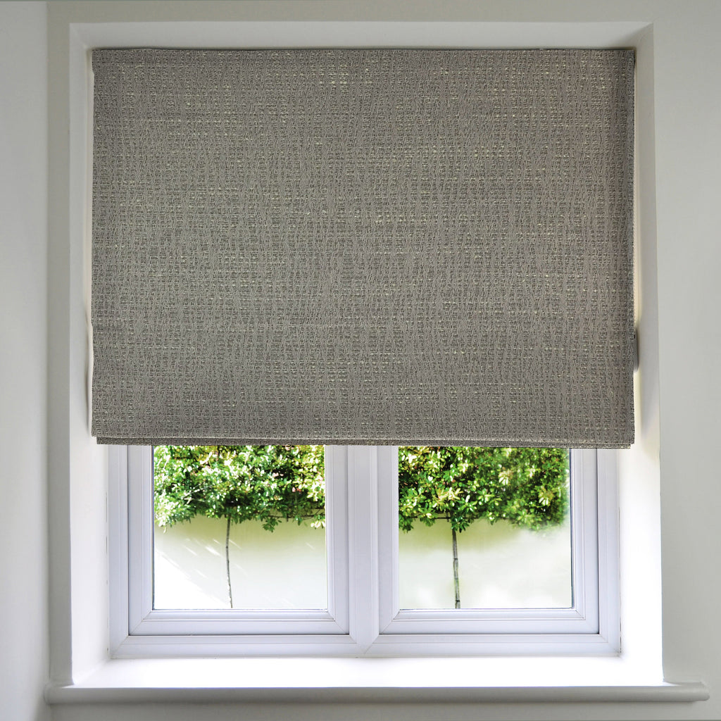 McAlister Textiles Linea Grey Textured Roman Blinds Roman Blinds Standard Lining 130cm x 200cm Grey