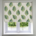 Load image into Gallery viewer, McAlister Textiles Leaf Forest Green Floral Cotton Print Roman Blinds Roman Blinds Standard Lining 130cm x 200cm 
