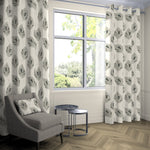 Load image into Gallery viewer, McAlister Textiles Leaf Soft Grey FR Curtains Tailored Curtains 
