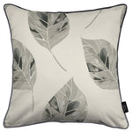 Load image into Gallery viewer, McAlister Textiles Leaf Soft Grey Floral Cotton Print Piped Edge Cushions Cushions and Covers Cover Only 43cm x 43cm 
