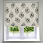 Load image into Gallery viewer, McAlister Textiles Leaf Soft Grey Cotton Print Roman Blinds Roman Blinds Standard Lining 130cm x 200cm 
