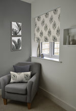 Load image into Gallery viewer, McAlister Textiles Leaf Soft Grey Cotton Print Roman Blinds Roman Blinds 
