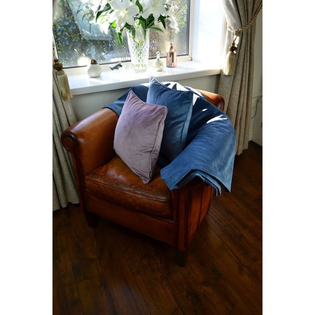 McAlister Textiles Matt Petrol Blue Velvet Cushion Cushions and Covers 