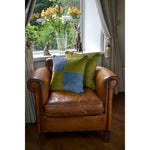 Load image into Gallery viewer, McAlister Textiles Square Patchwork Velvet Blue + Green Cushion Cushions and Covers 
