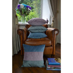 Load image into Gallery viewer, McAlister Textiles Straight Patchwork Velvet Blue, Purple + Grey Cushion Cushions and Covers 
