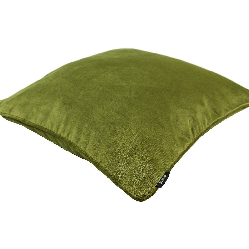 McAlister Textiles Matt Lime Green Velvet Cushion Cushions and Covers 