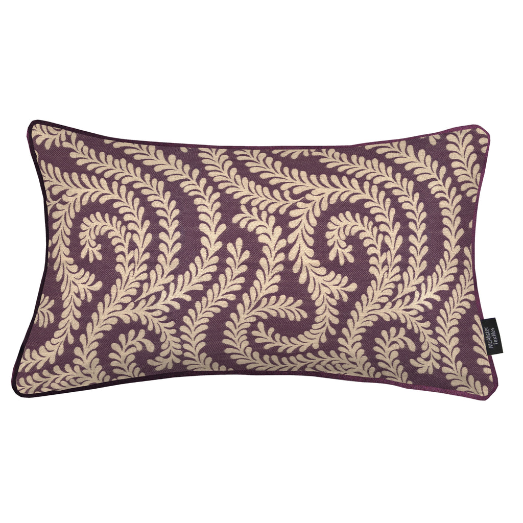 McAlister Textiles Little Leaf Aubergine Purple Pillow Pillow Cover Only 50cm x 30cm 