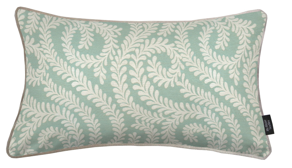 McAlister Textiles Little Leaf Duck Egg Blue Cushion Cushions and Covers Cover Only 50cm x 30cm 
