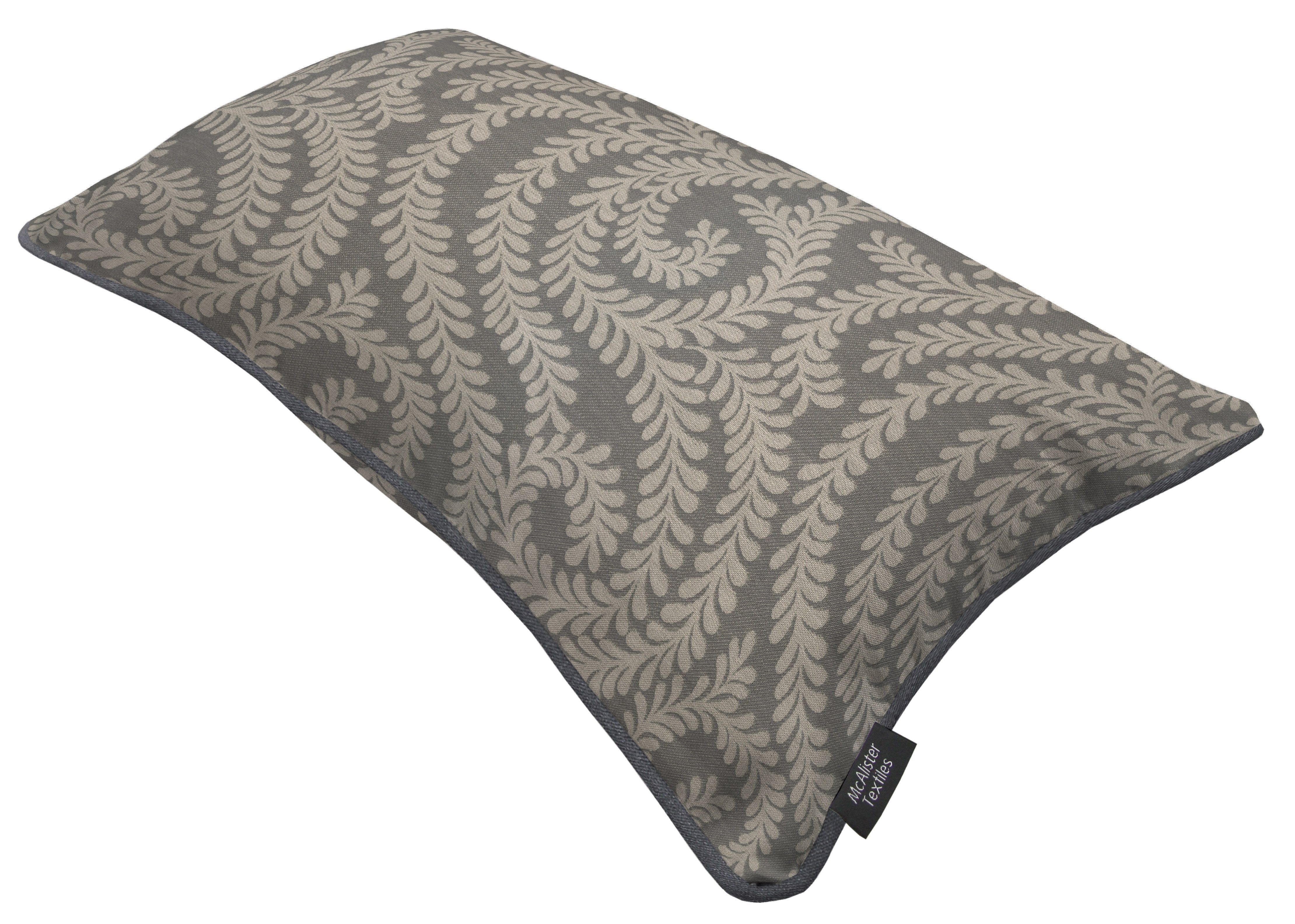 McAlister Textiles Little Leaf Charcoal Grey Cushion Cushions and Covers 