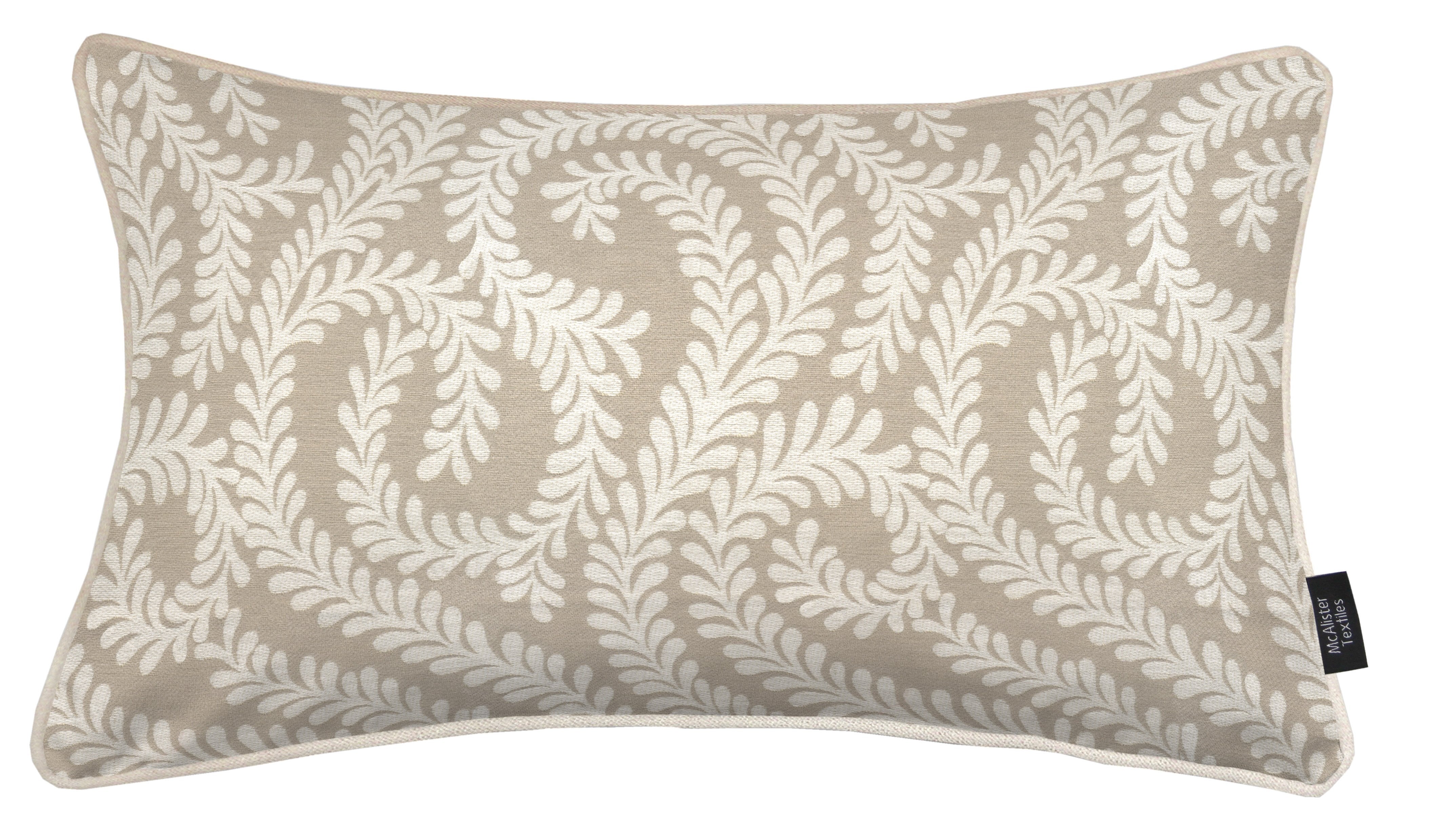 McAlister Textiles Little Leaf Pale Beige Cushion Cushions and Covers Cover Only 50cm x 30cm 
