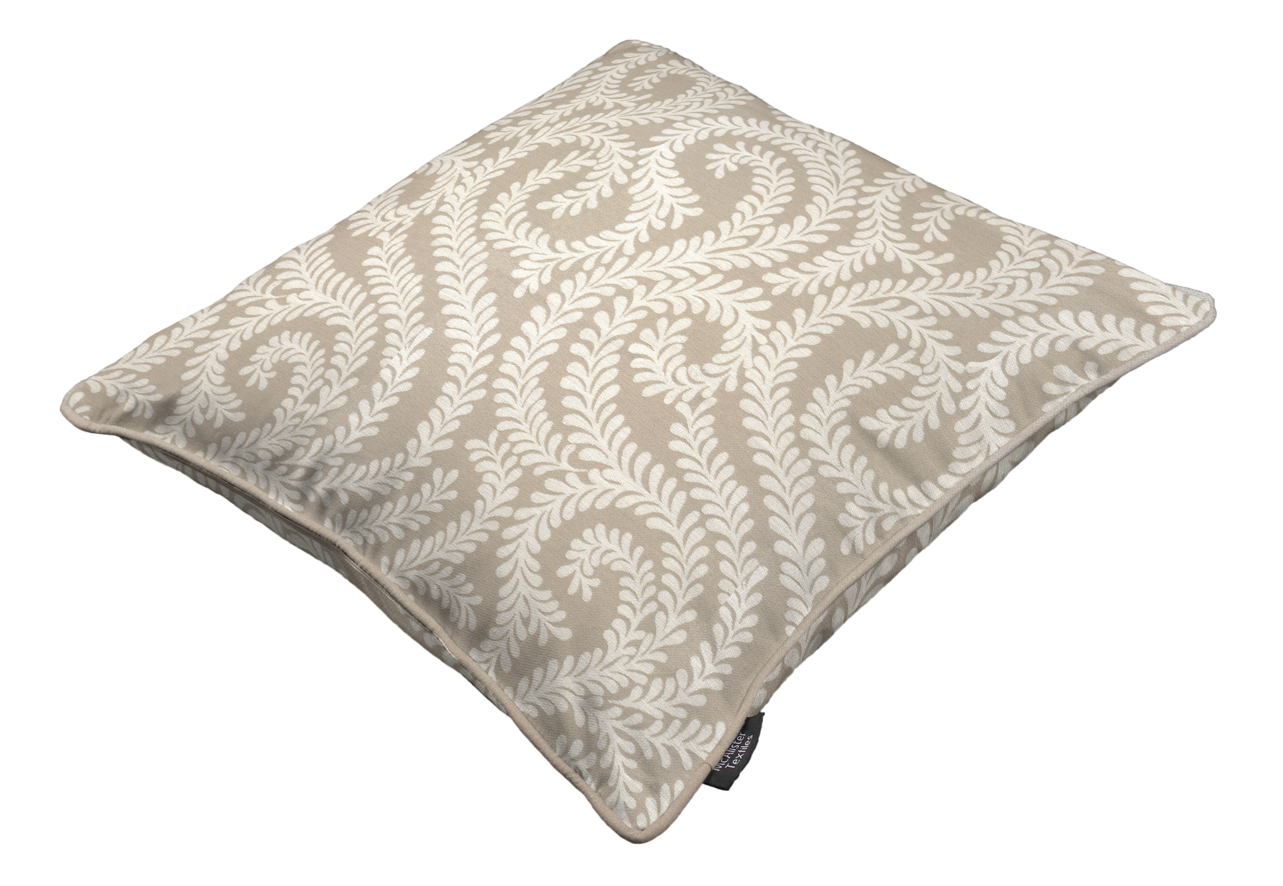 McAlister Textiles Little Leaf Pale Beige Cushion Cushions and Covers 