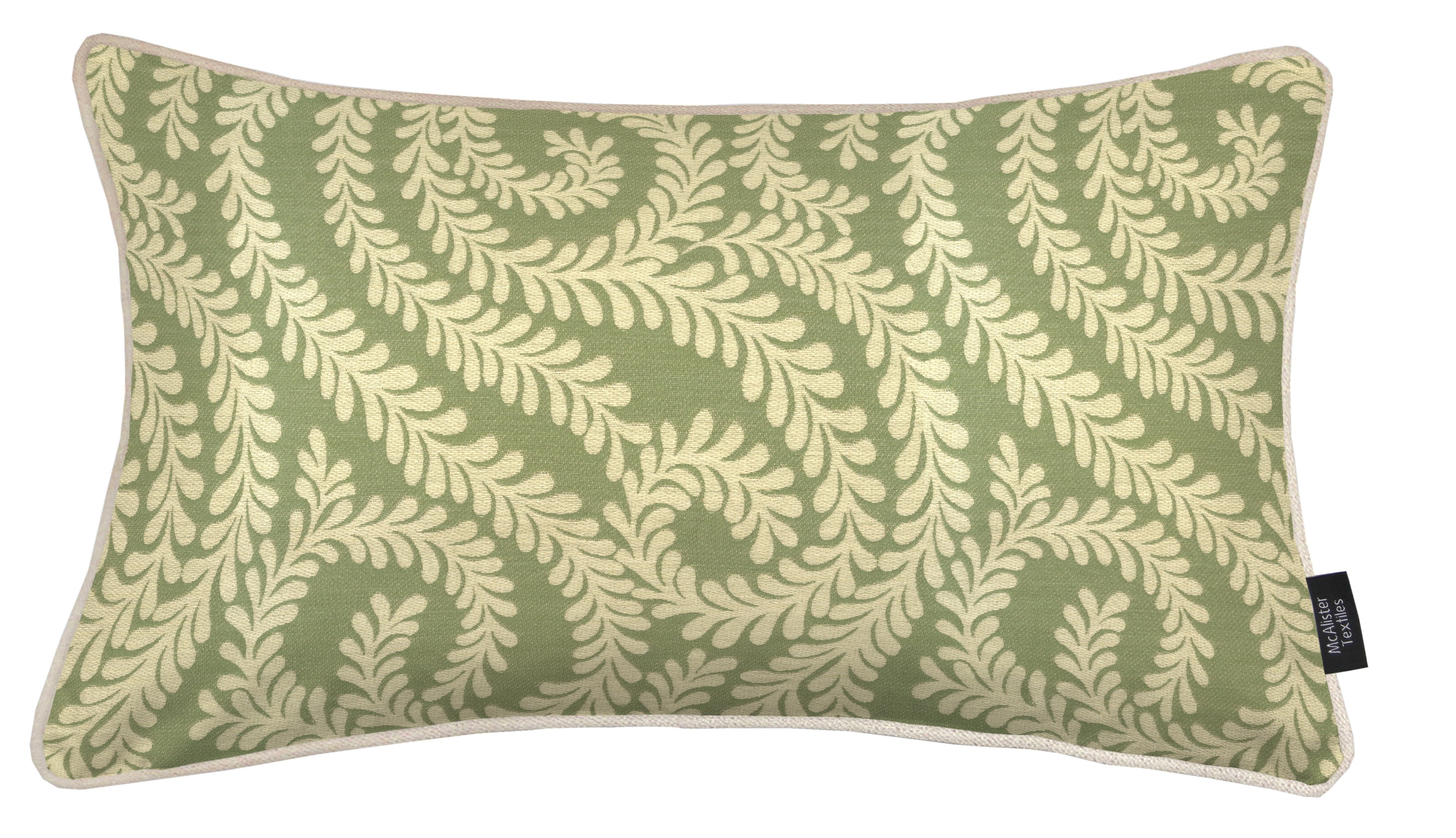 McAlister Textiles Little Leaf Sage Green Cushion Cushions and Covers Cover Only 50cm x 30cm 