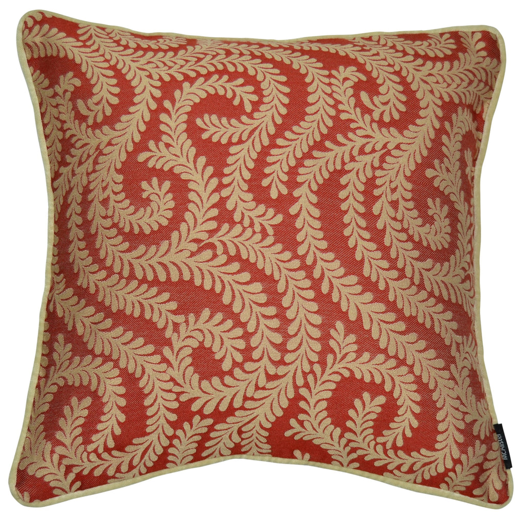 McAlister Textiles Little Leaf Burnt Orange Cushion Cushions and Covers Cover Only 43cm x 43cm 