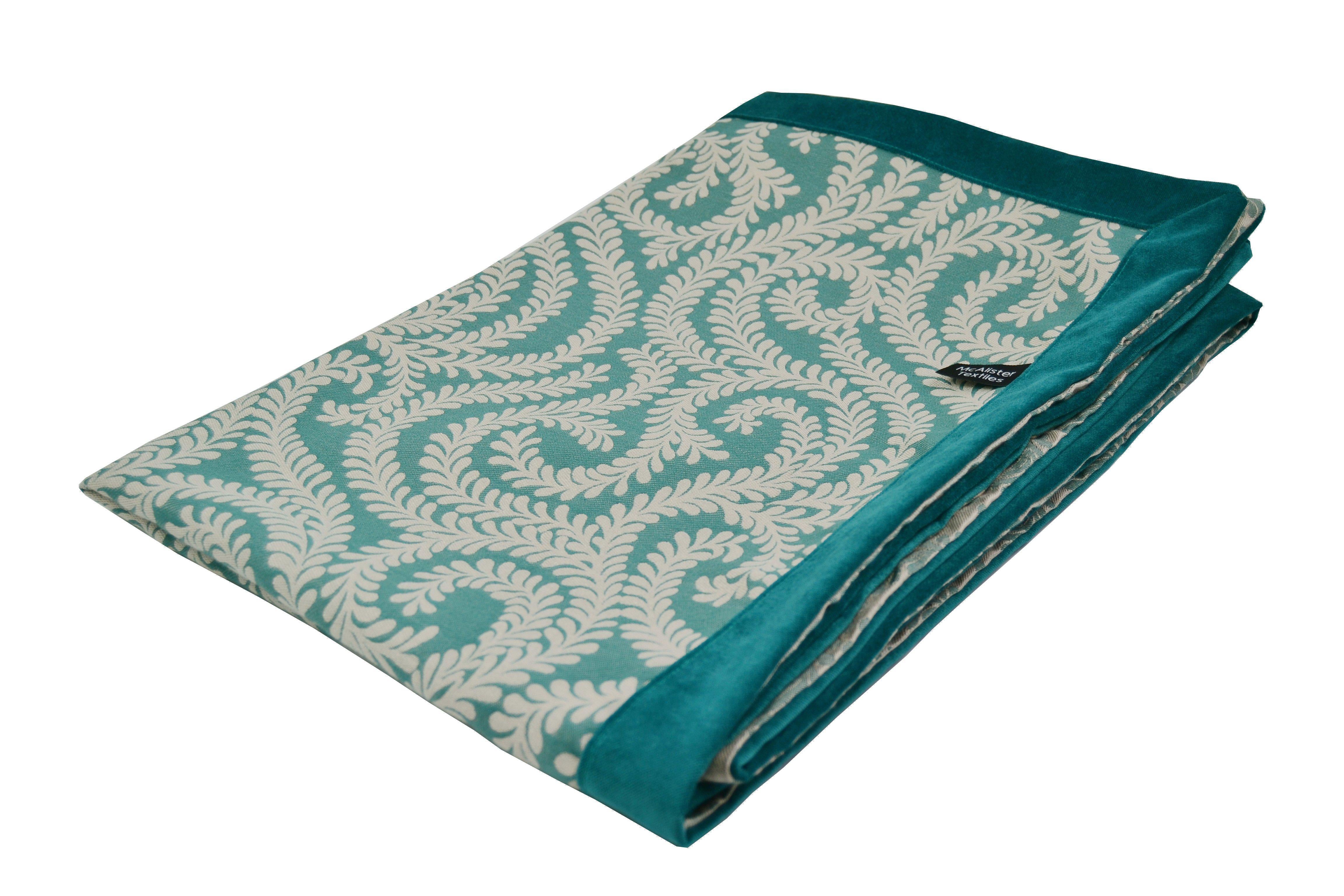 McAlister Textiles Little Leaf Teal Throws & Runners Throws and Runners Regular (130cm x 200cm) 