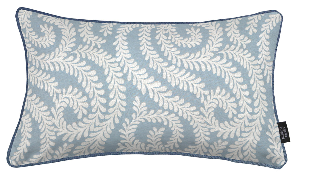 McAlister Textiles Little Leaf Wedgewood Blue Cushion Cushions and Covers Cover Only 50cm x 30cm 