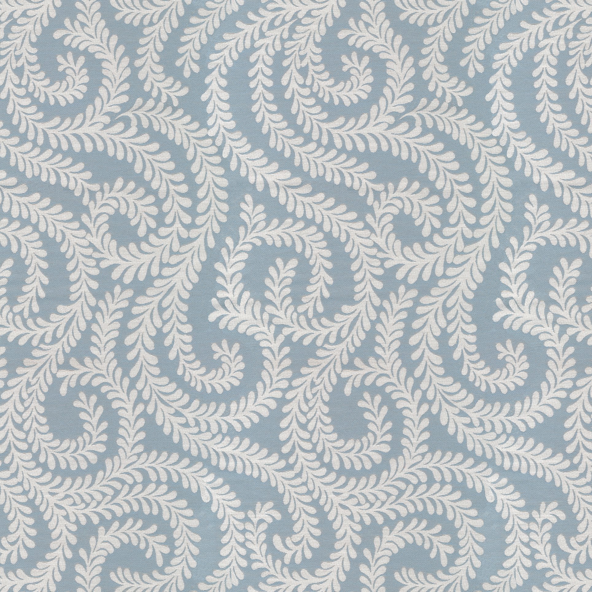 McAlister Textiles Little Leaf Wedgewood Blue Fabric Fabrics 1 Metre 