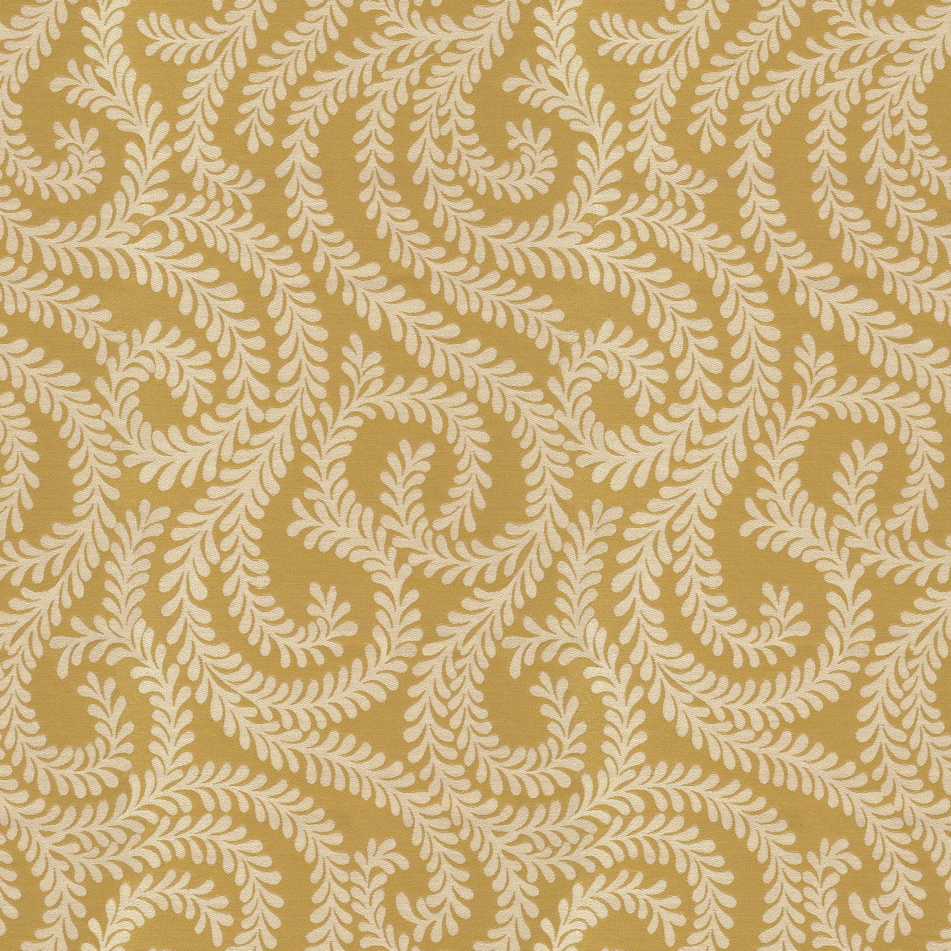 McAlister Textiles Little Leaf Ochre Yellow Fabric Fabrics 1 Metre 