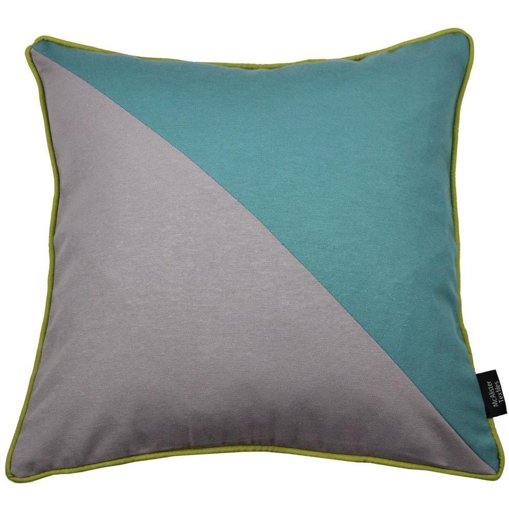 McAlister Textiles Panama Patchwork Teal + Grey Cushion Cushions and Covers Cover Only 43cm x 43cm 