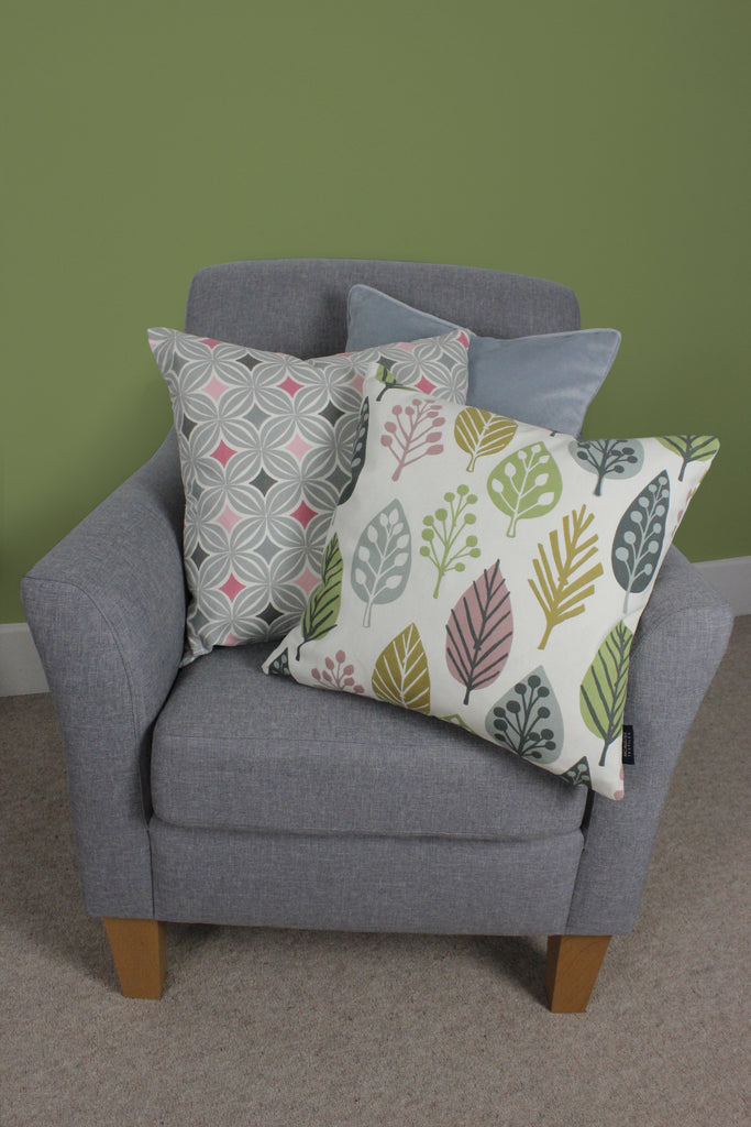 McAlister Textiles Magda Cotton Print Blush Pink Cushion Cushions and Covers 