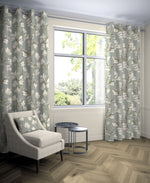 Load image into Gallery viewer, Magnolia Duck Egg Floral Cotton Print Curtains

