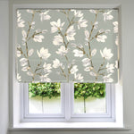 Load image into Gallery viewer, McAlister Textiles Magnolia Duck Egg Floral Cotton Print Roman Blinds Roman Blinds Standard Lining 130cm x 200cm 
